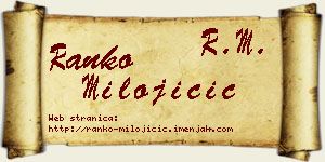Ranko Milojičić vizit kartica